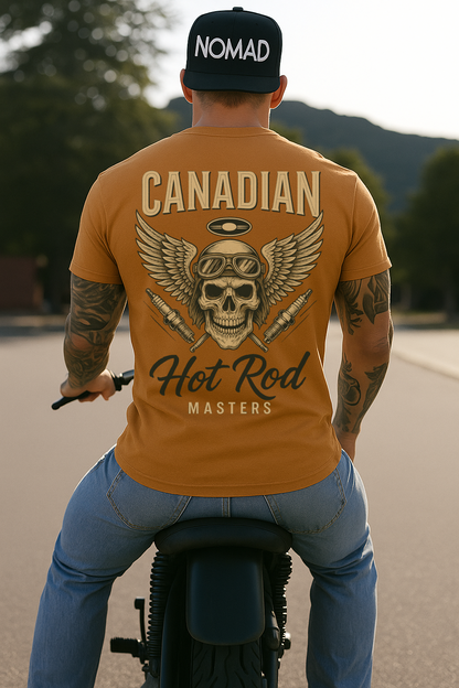 DTF Transfer Canadian Hot Rod Masters – Skull Winged Engine Spark Plug Design
