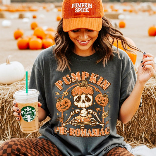DTF Transfer Pumpkin Pie-Romaniac Skeleton Fall Design