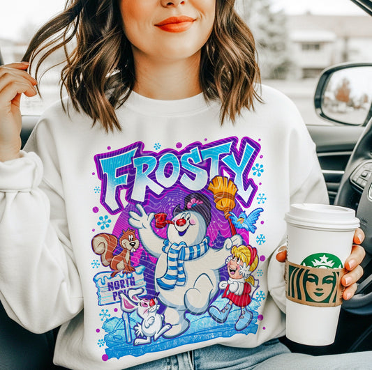DTF Transfer Vintage Frostty Christmas Design