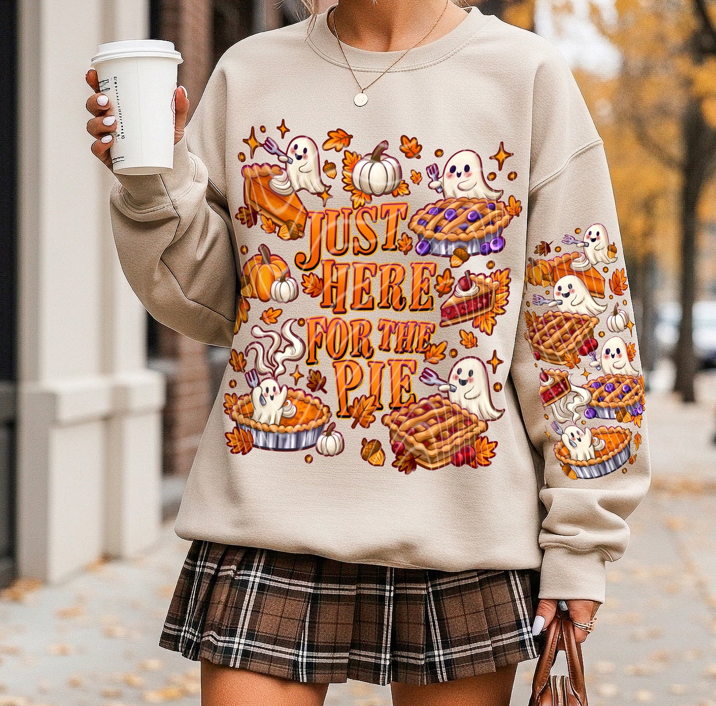 DTF Transfer Just Here for the Pie” 🥧🍂👻