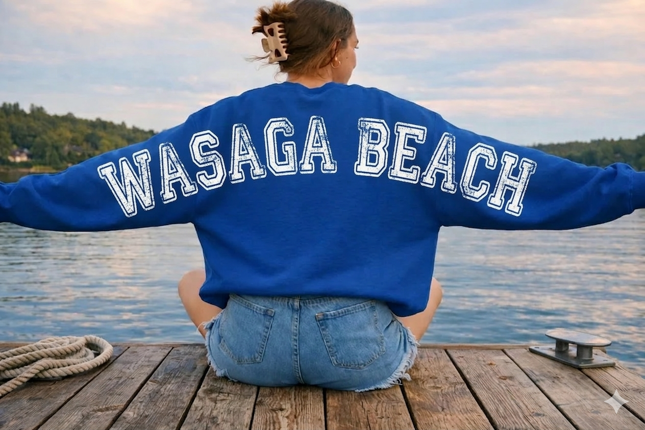 DTF Transfer Wasaga Beach Oversized Back Print Lake Life