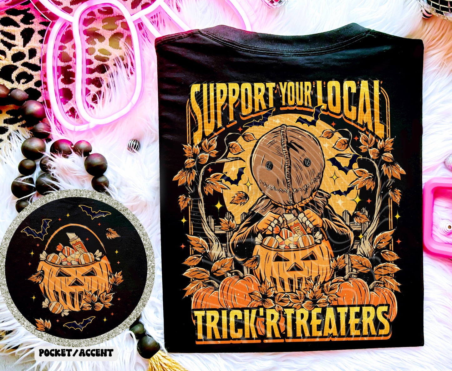 Sweatshirt Hoodie Or T-Shirt Fall Halloween  Support Your Local Trick Or Treaters