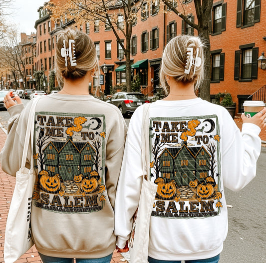 DTF Transfer – Take Me to Salem Halloween Sweatshirt