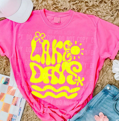 DTF Transfer Lake Days Retro Design – Bright Summer