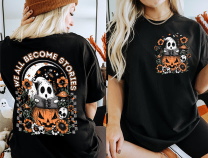 Sweatshirt Or T-Shirt Fall Halloween We All Become Stories