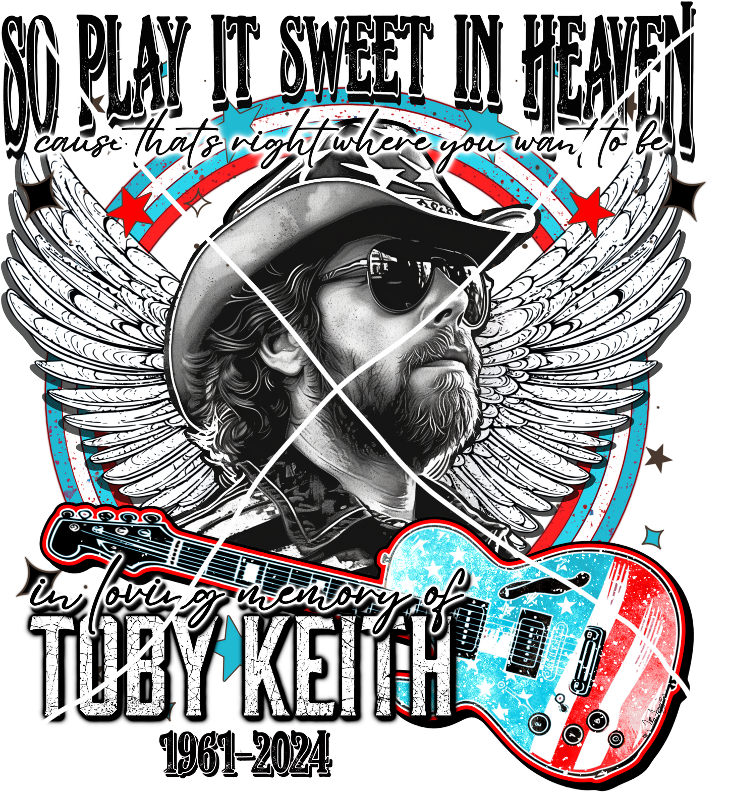 22" WIDE DTF Transfers 8 units Premade Gangsheet Toby Keith Tribute Each Transfers 10.50 Wide