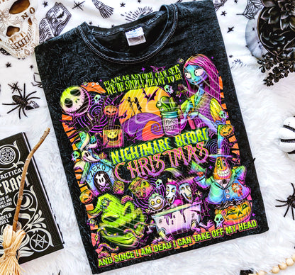 DTF Transfer Nightmare B4 Christmas Neon Horror Mashup