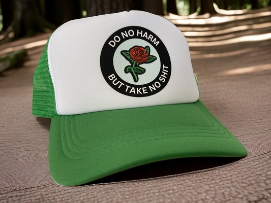 Durable Mesh Trucker Hat Printed Unisex Design for Taking No Shit But Doing No Harm