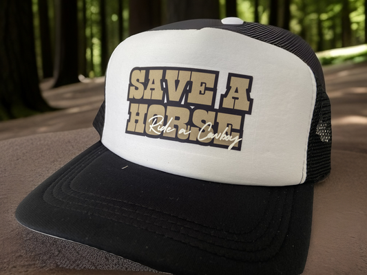 Stylish Durable Trucker Hat - Printed Unisex Design - Perfect for Horseback Riding and Cowboy Adventures