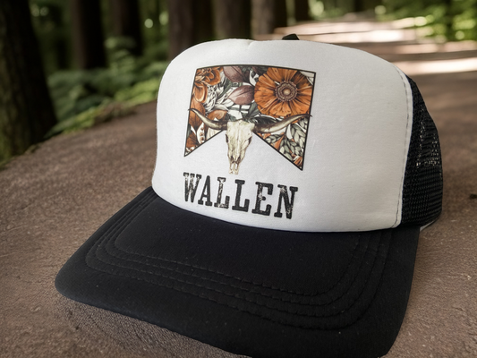 Durable Mesh Trucker Hat Unisex Wallen Print  Shop Now