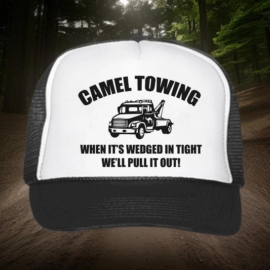 Camel Towing Print Unisex Mesh Trucker Hat - Durable  Stylish