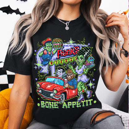 DTF Transfer Retro Halloween Diner – Bone Appétit Monster Mash Design