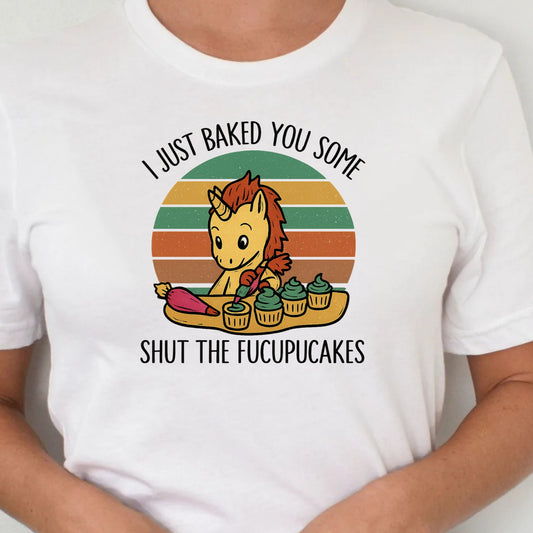 DTF Transfer Shut the Fucupcakes – Funny Retro Unicorn Baking Graphic