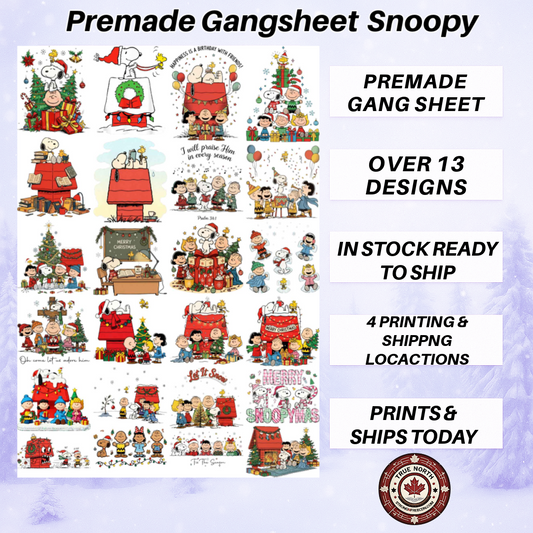 Premade Gangsheets DTF Christmas Dog & Friends