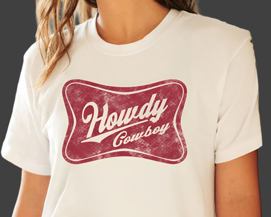 DTF Transfer – Distressed Howdy Cowboy Country Print