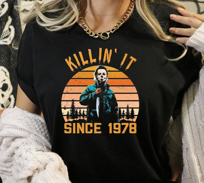 Sweatshirt Or T-Shirt  Fall  Halloween Humor Killing It Jason 1979