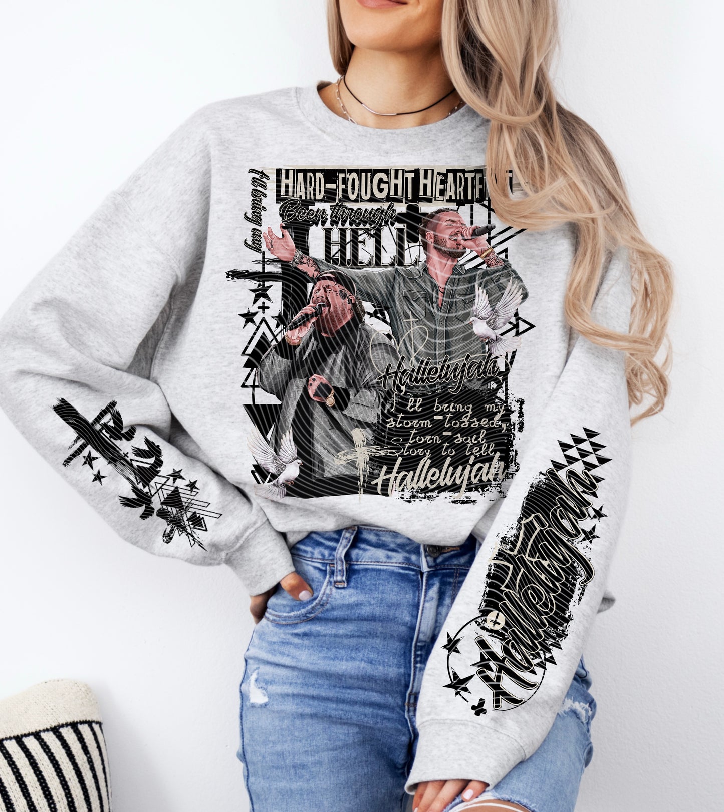 DTF Transfer Hard-Fought Heart Hallelujah J Roll Song Lyric Concert Vibes