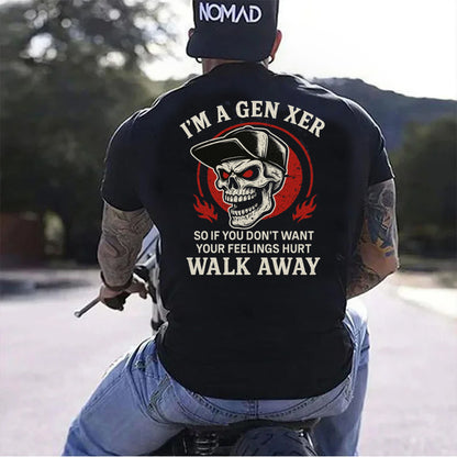 DTF Transfer Gen X Skull – "Walk Away" Savage Retro Biker Design