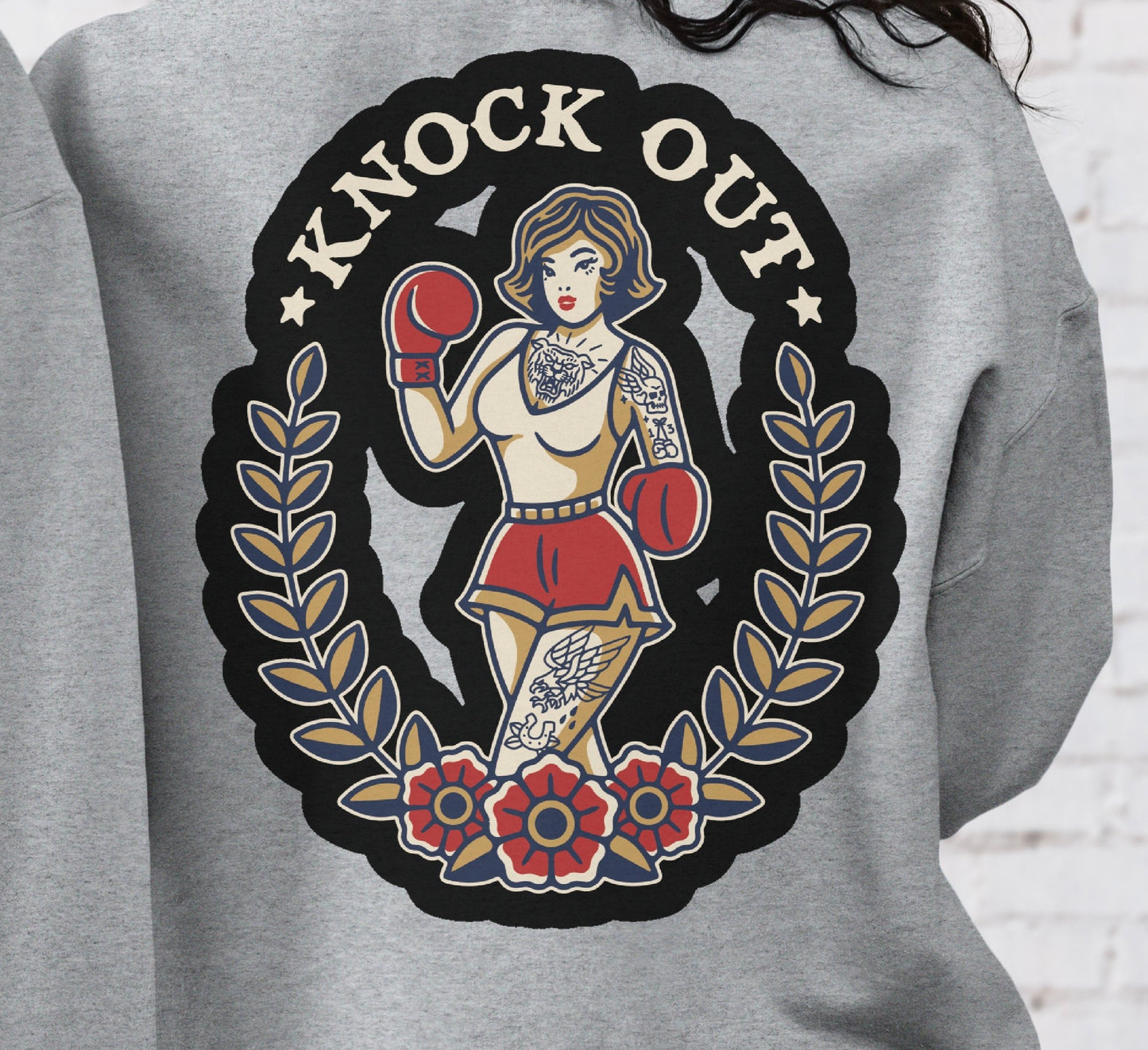 DTF Transfer Gear Heads Tattoo Style Knock Out Punch