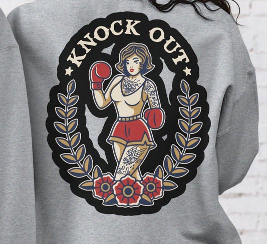 Sweatshirt Hoodie Or T-Shirt  Gear Heads Tattoo Style Knock Out Punch