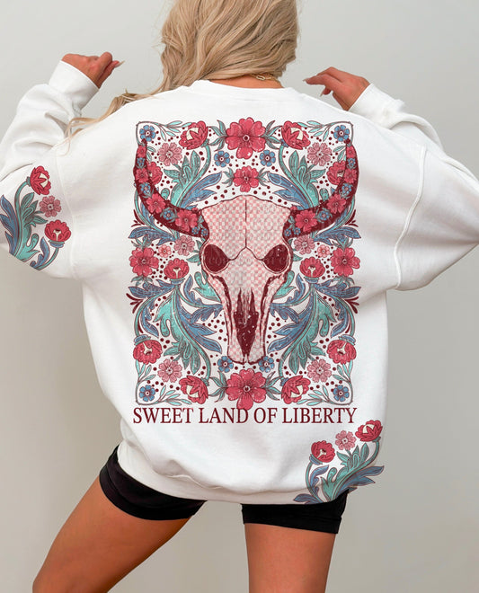 DTF Transfer  Boho Skull Design WITHOUT Sweet Land Of Liberty or With