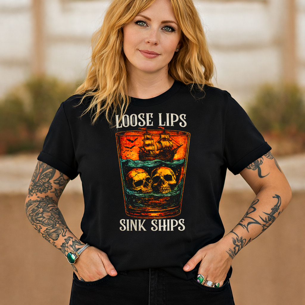DTF Transfer Retro Loose Lips Sink Ships Graphic