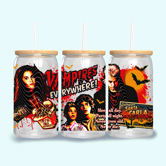 UV DTF Cup Wrap – Lost Boyss Vampires Everywhere Retro Horror