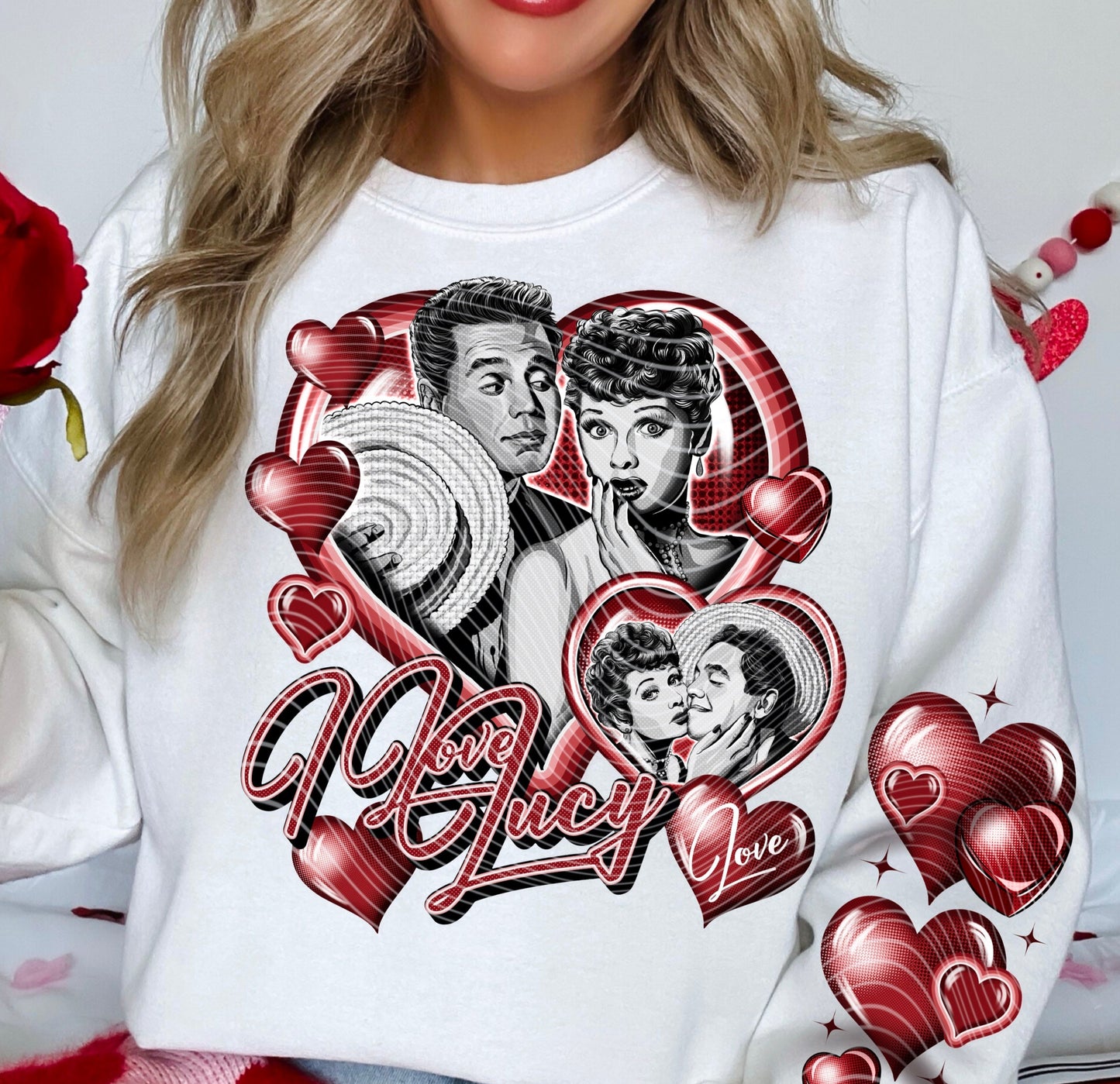 DTF Transfer Valentines - I Love L_ucy Love Sleeve Print Offered