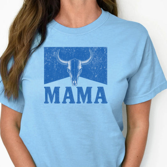 DTF Transfer Western Mama – Bull Skull Country Design