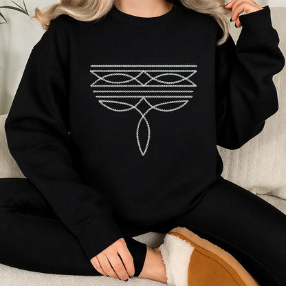 Embroidered Dragonfly Western Stitch Sweatshirt
