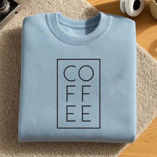 Embroidered Coffee Minimal Aesthetic Crewneck