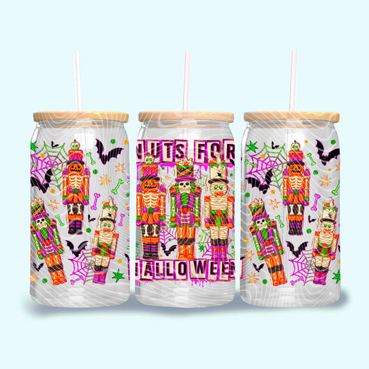 UV DTF Cup Wrap – Nuts for Halloween | Spooky Nutcracker Glass Cup Decal