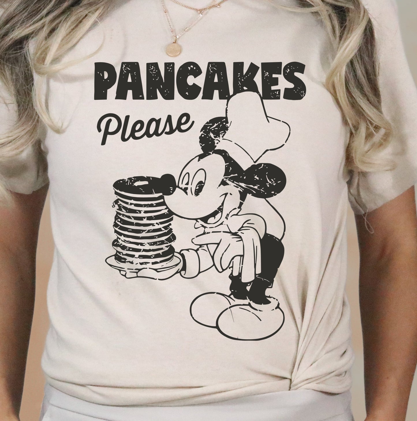 DTF Transfer Vintage Pancakes Please Mouse