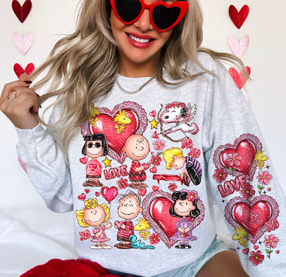 Sweatshirt Hoodie Crewneck T-Shirt  Happy Valentines Peanut Valentine /w Sleeves offered