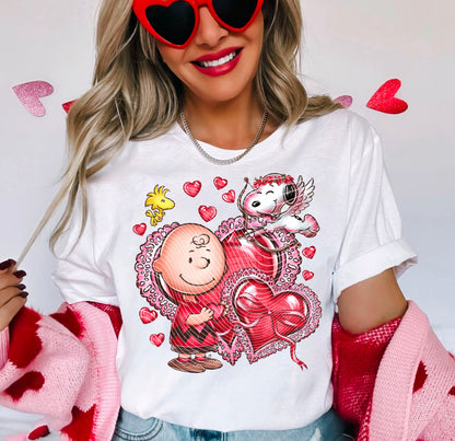 Sweatshirt Hoodie Crewneck T-Shirt  Happy Valentines Peanut  #2 Valentine /w Sleeves offered