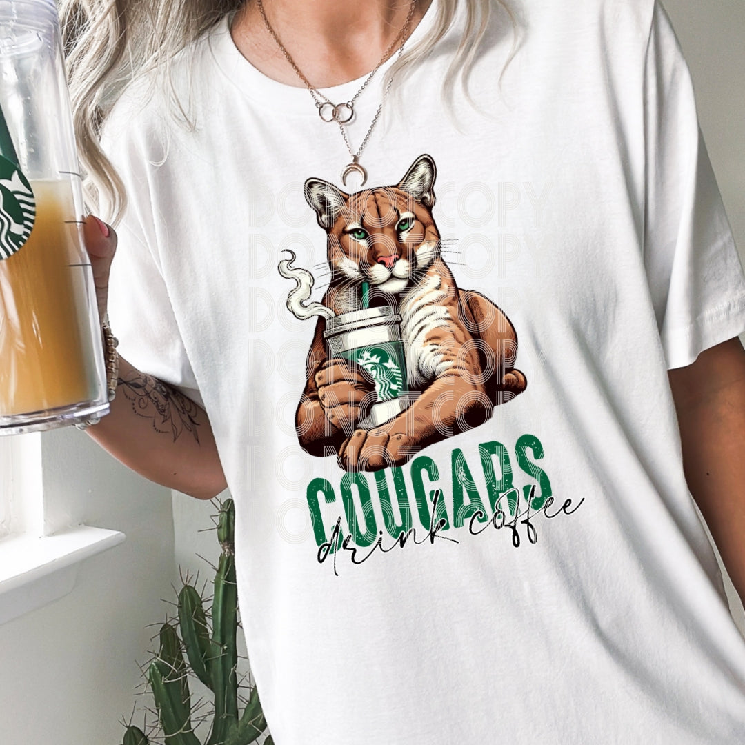 DTF Transfer Cougars Drink Coffee