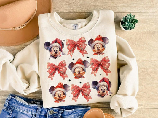 Sweatshirt Hoodie T-Shirt Christmas  Mouse and Bows