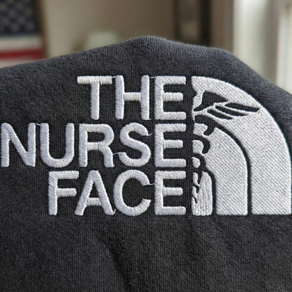 Embroidered “The Nurse Face” Cozy Crewneck