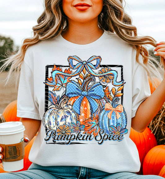 DTF Transfer Pumpkin Spice Design – Fall Pumpkins & Bows Autumn