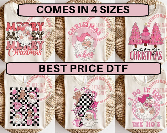 DTF Transfer Christmas Pink Christmas Bundle