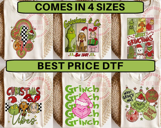 DTF Transfer Christmas Grinch Bundle Jumbo offered