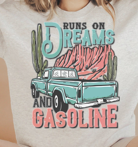 Western Dream and Gasoline T-Shirt Sweatshirt A Classic Design for True Cowboys