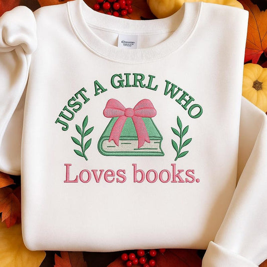 Embroidered Loves Books Crewneck Book Lover