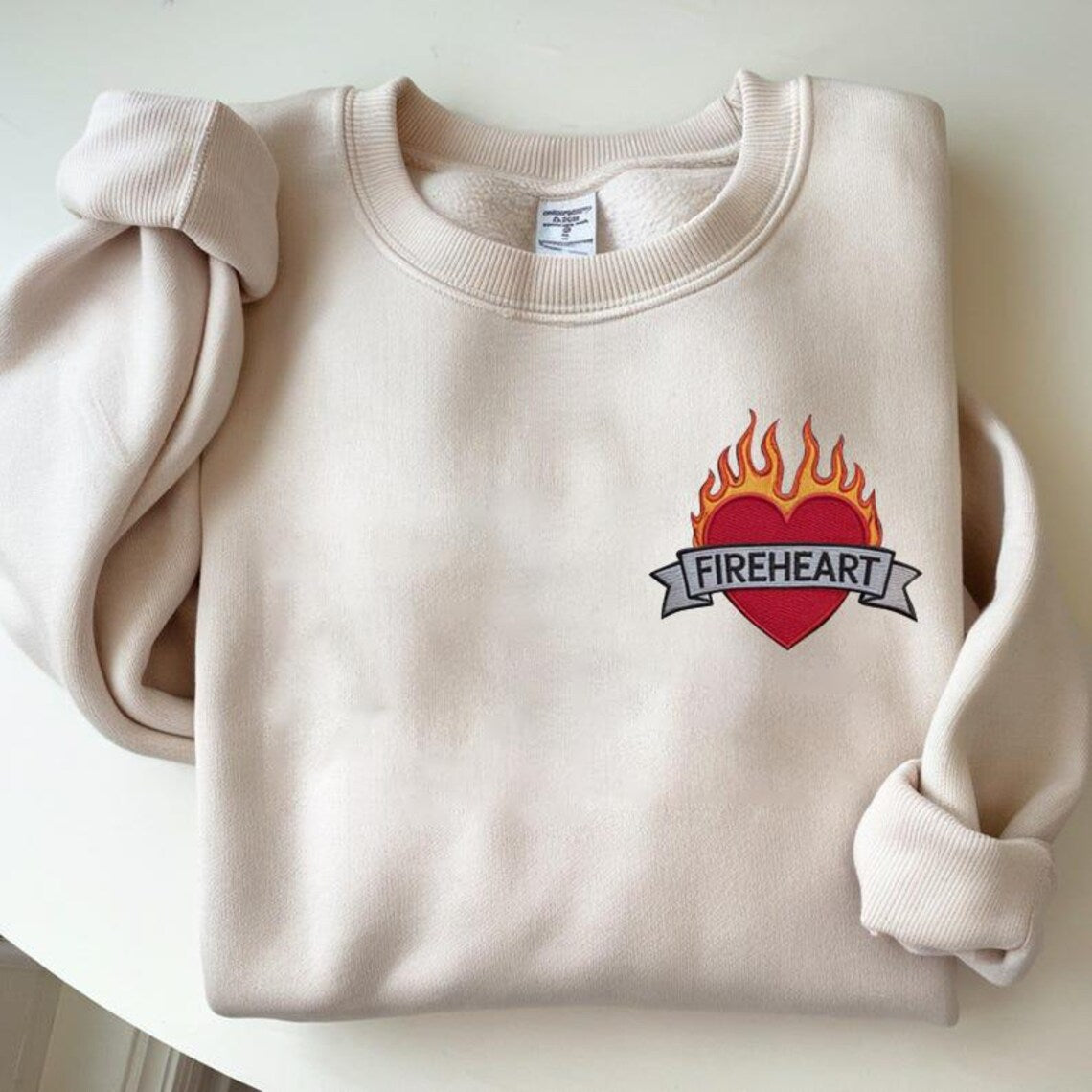 Embroidered Throne of Glass Fire Heart Crewneck