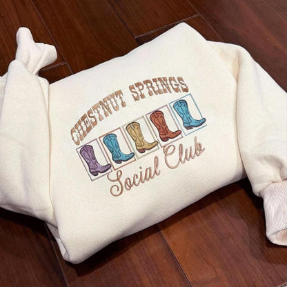 Embroidered Western Social Club Chestnut Springs Sweatshirt
