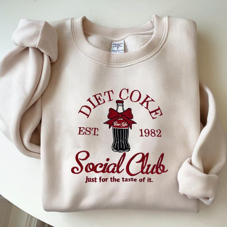 Embroidered Diet Coke Social Club Sweatshirt