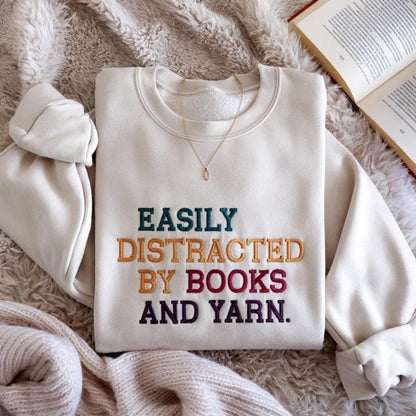 Embroidered Multicolor Books & Yarn Cozy