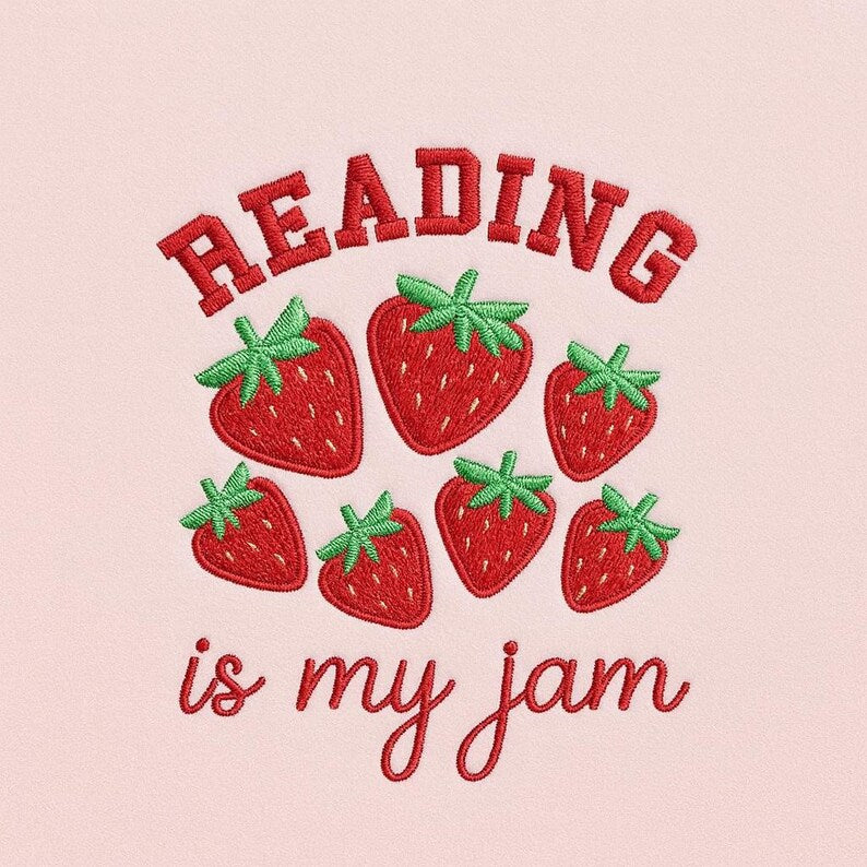 Embroidered Strawberry Jam Reading Cozy