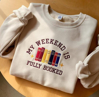 Embroidered Fully Booked Book Lover Crewneck