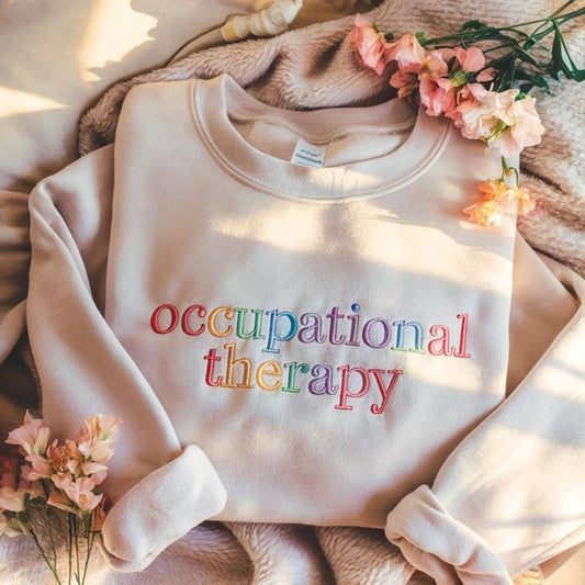 Aesthetic Embroidered Rainbow “Occupational Therapy”